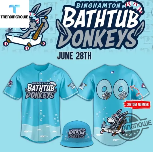 Discover Yc Custom Bingh*amton Bath*tub Donkey 2025 Baseball Jersey