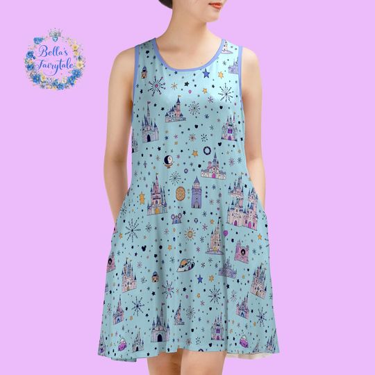 Disney Theme Parks Sleeveless Tank Dress, Summer Cruise Outfit, Ladies Disney Apparel