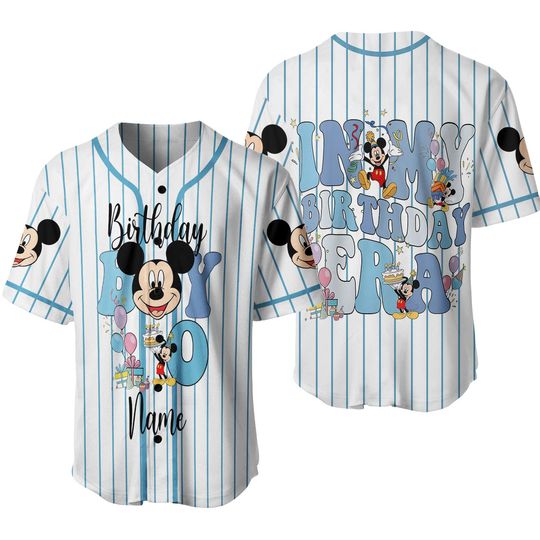 Mickey Birthday Boy Baseball Jersey, Disney In My Birthday Era Jersey, Custom Birthday Boy Jersey, Birthday Family Vacation Jersey C1E422