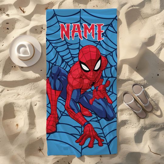 Disney Marvel Spiderman Beach Towel, Custom Superhero Beach Towel, Disney Trip, Birthday Gift, Christmas, Halloween Gift