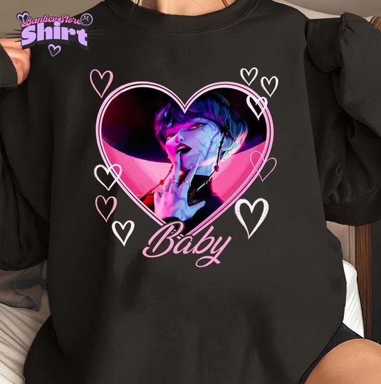 Baby Saja Heart Unisex Sweatshirt, Kpop Demon Hunter Sweatshirt, Gothic Fantasy K-Drama Shirt, Demon Bias Aesthetic Top