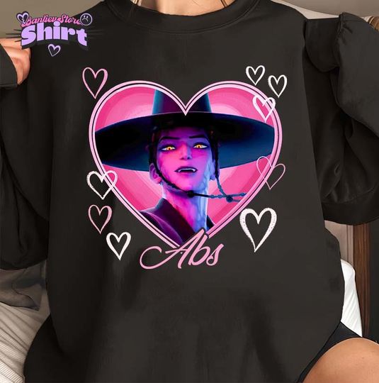 Abs Saja Heart Unisex Sweatshirt, Kpop Demon Hunter Villain Tee, Gothic Fantasy K-Drama Fan Art Shirt, Demon Bias Aesthetic Top