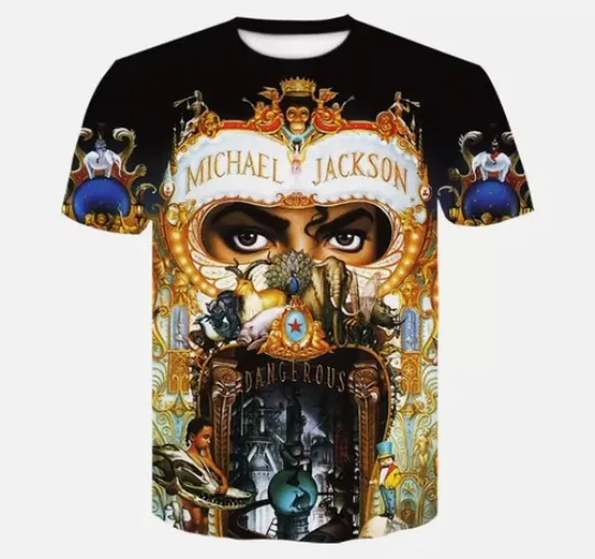 Michael--Jackson Dangerous Album Cover 3D T-Shirt All-Over Print