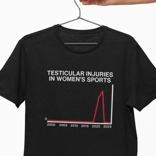 Funny Dark Humor T-Shirt - Testicular Injuries in Women's Sports Gag Gift