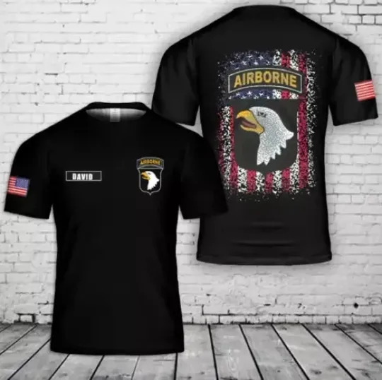 Custom Name US Army 101st Airborne Division 3D T-Shirt