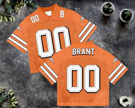 Custom Name And Number Orange Mesh Football Jersey, Concert Jersey, Game Day Commitment Gift, Custom Text Football Jersey