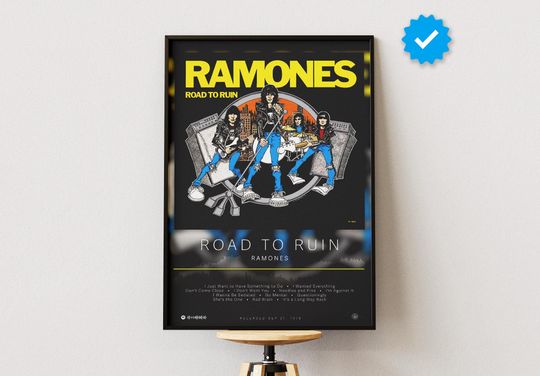Discover Ramones Poster | Road To Ruin Poster | Album Poster Prints | Wall Decor Posters | Album Cover | Rock Music Poster