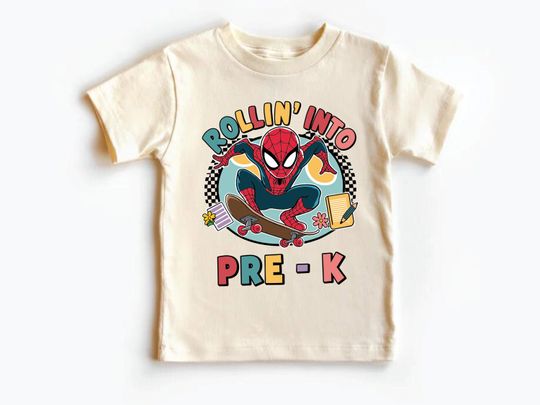 Pre-K School Shirt, Disney Marvel Spiderman T-Shirt, First Day of School Kids Shirt, Back to School Tee