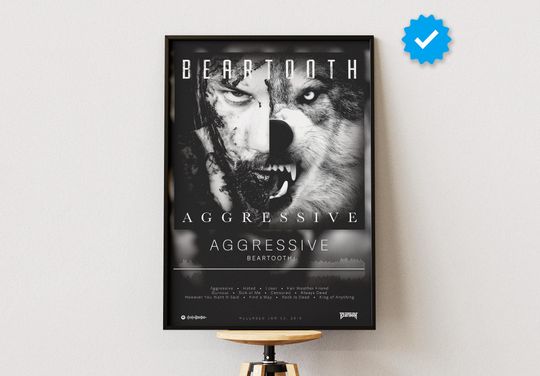 Beartooth Poster | Aggressive Poster | Album Poster Prints | Wall Decor Posters | Album Cover | Rock Music Poster