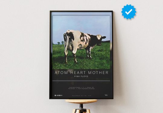 Pink Floyd Poster | Atom Heart Mother Poster | Album Poster Prints | Wall Decor Posters | Album Cover | Rock Music Poster