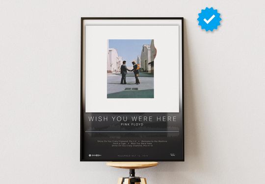 Pink Floyd Poster | Wish You Were Here Poster | Album Poster Prints | Wall Decor Posters | Album Cover | Rock Music Poster