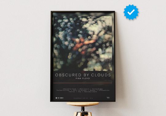 Pink Floyd Poster | Obscured By Clouds Poster | Album Poster Prints | Wall Decor Posters | Album Cover | Rock Music Poster
