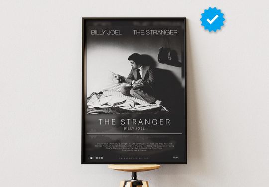 Billy Joel Poster | The Stranger Poster | Album Poster Prints | Wall Decor Posters | Album Cover | Rock Music Poster