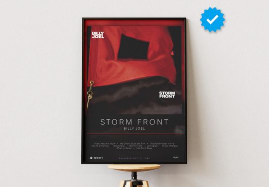 Billy Joel Poster | Storm Front Poster | Album Poster Prints | Wall Decor Posters | Album Cover | Rock Music Poster