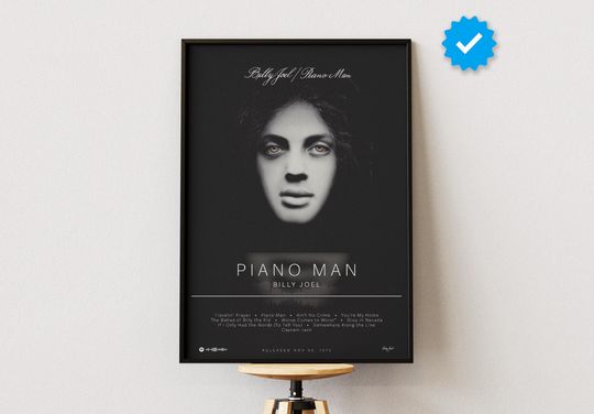 Billy Joel Poster | Piano Man Poster | Album Poster Prints | Wall Decor Posters | Album Cover | Rock Music Poster