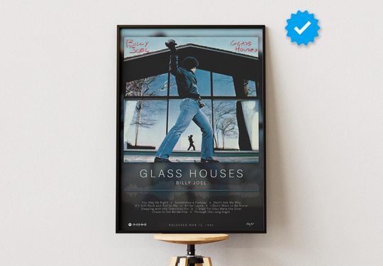 Billy Joel Poster | Glass Houses Poster | Album Poster Prints | Wall Decor Posters | Album Cover | Rock Music Poster