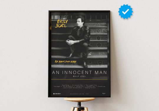 Billy Joel Poster | An Innocent Man Poster | Album Poster Prints | Wall Decor Posters | Album Cover | Rock Music Poster
