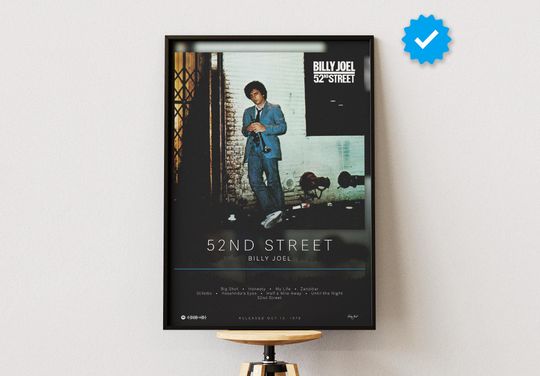 Billy Joel Poster | 52nd Street Poster | Album Poster Prints | Wall Decor Posters | Album Cover | Rock Music Poster