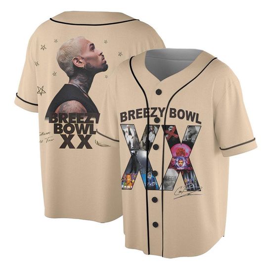 Chris Brown Tour Jersey, 2025 Chris Brown Tour Breezy Bowl XX Jersey, Chris Brown Graphic Jersey, Chris Brown Fan Gift, Chris Brown Merch