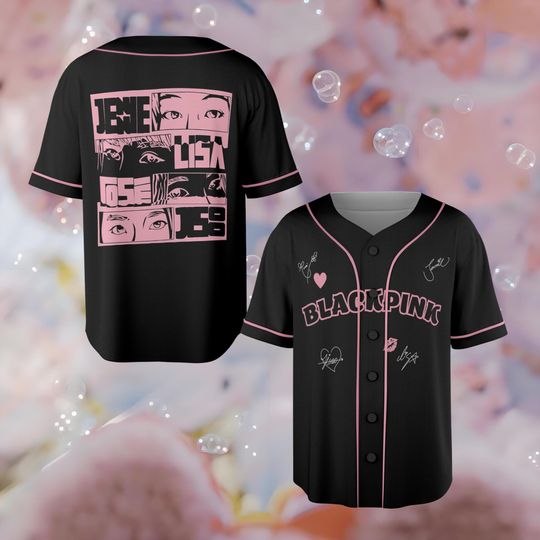 BLACKPINK Signed Baseball Jersey for 2025 Deadline Tour, Baseball Kpop Jersey, Black Kpop Shirt, Girl Group Kpop Jersey
