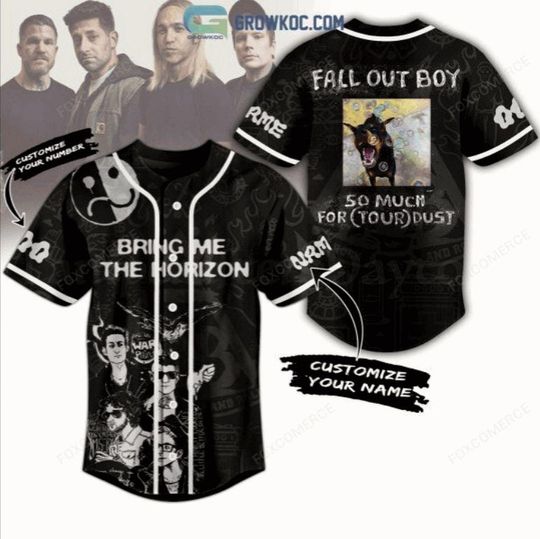 Bring Me The Horizon x Fall Out Boy Tour Dust Baseball Jersey Shirt 2025