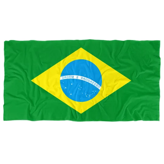 Discover Brazil Flag Beach Towel, 30"x60" Beach Towel