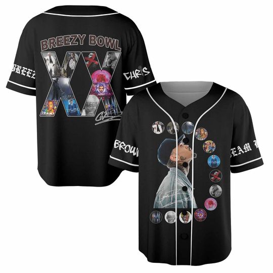 Discover Breezy Bowl XX 2025 Shirt, Chris Brown Tour Shirt, Chris Brown Breezy Bowl Baseball Jersey, Breezy Bowl Tour XX Graphic Tee, Music Y2k Shirt