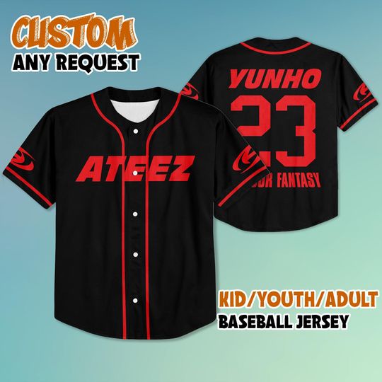 Yunho Ateez In Your Fantasy World Tour 2025 Kpop Baseball Jersey, Yunho Ateez Sports Team Baseball Jersey, Ateez World Tour Jersey