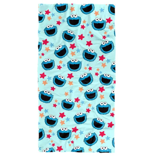 Sesame Street Cookie Pattern Officially Licensed Beach Towel 30"x60"