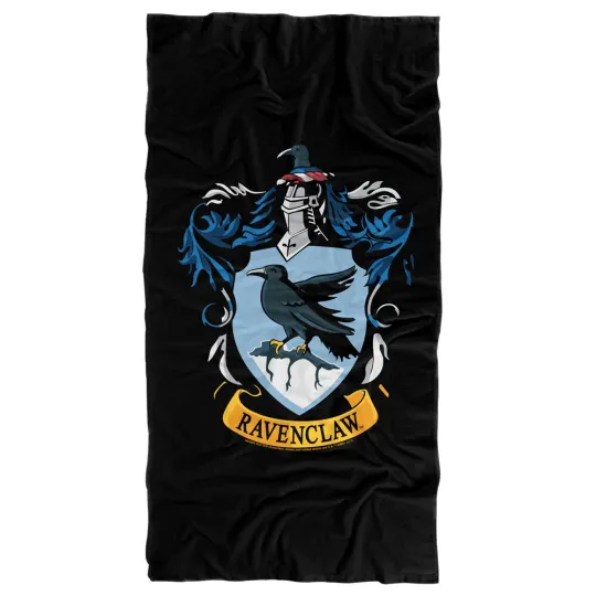 Harry Potter Ravenclaw Crest Black Officially Licensed Beach Towel 30"x60"