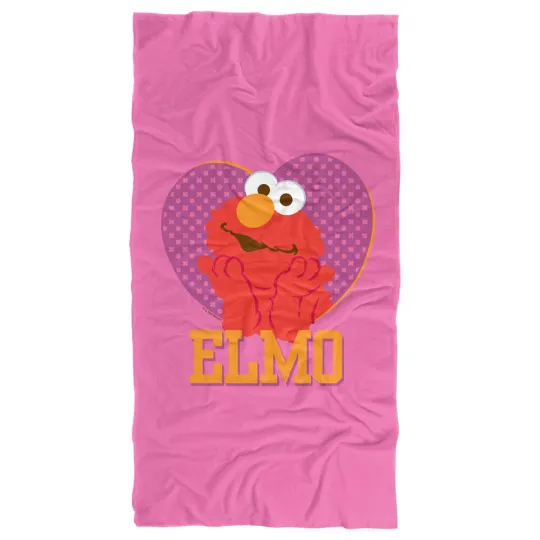 Sesame Street Patterned Elmo Heart Officially Licensed Beach Towel 30"x60"