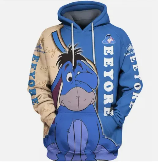 Cute Eeyore Winnie The Pooh Cartoon Character 3D HOODIE HALLOWEEN GIFT US SIZE