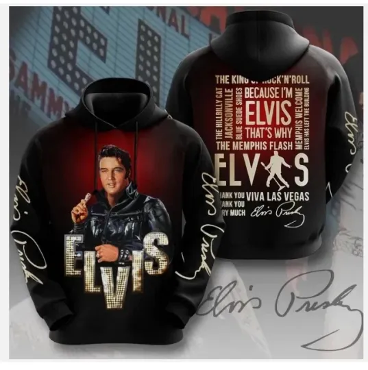 Elvis Presley Merch Hoodie, King Of Rock Hoodie 3d - all printed, hot 2025