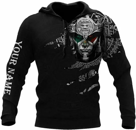 Personalized Aztec Warrior Mexico Mexican Hoodie Hoodie 3d - all printed