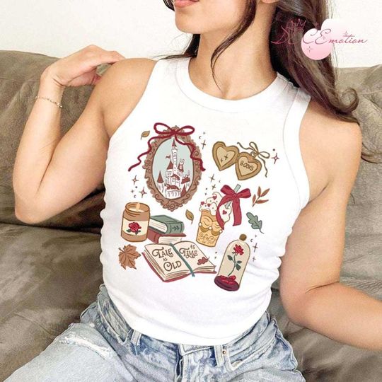 Coquette Bow Disney Belle's Book Club Crop Tank, Beauty and the Beast Tale As Old As Time Disney Princess Belle, Disney Girl Trip