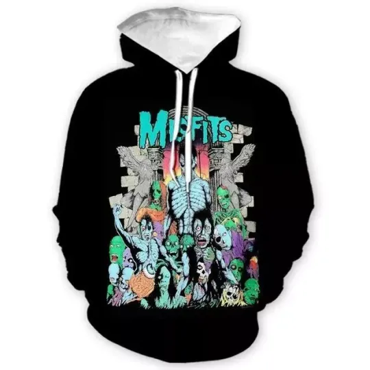 Misfits Hoodie 3D Hooded Unisex Streetwear Pullover Casual Tracksuits All Size