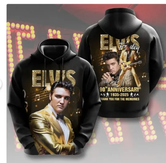 Elvis Presley 90Th Anniversary Hoodie 3d -father day gift, printed all gift