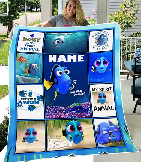 Personalized Finding Nemo Blanket, Finding Nemo Fleece Blanket, Nemo Dory Blanket, Christmas Gift, Custom Finding Nemo Blanket