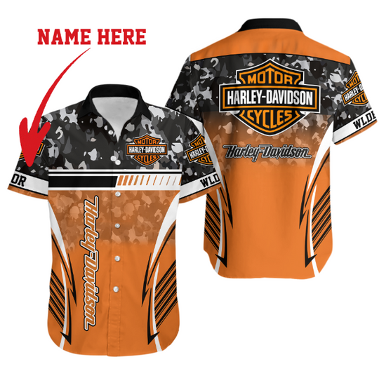 Personalized Harley Motor Racing Davidson Casual Button Down Shirt