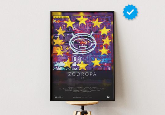 U2 Poster | Zooropa Poster | Album Poster Prints | Wall Decor Posters | Album Cover | Rock Music Poster