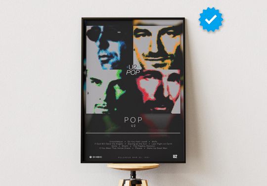 U2 Poster | Pop Poster | Album Poster Prints | Wall Decor Posters | Album Cover | Rock Music Poster