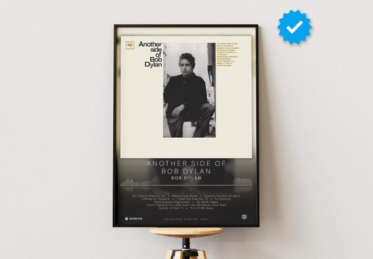 Bob Dylan Poster | Another Side Of Bob Dylan Poster | Album Poster Prints | Wall Decor Posters | Album Cover | Rock Music Poster