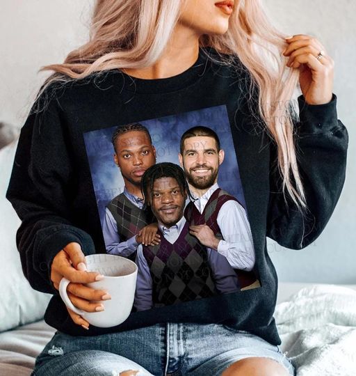 Lamar Jackson Mark Andrews Derrick Henry Baltimore Ravens Vintage Sweatshirt Step Brothers Shirt Ravens Merch Graphic Shirt Ravens Lamar Shirt