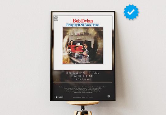Bob Dylan Poster | Bringing It All Back Home Poster | Album Poster Prints | Wall Decor Posters | Album Cover | Rock Music Poster