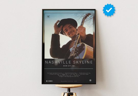 Bob Dylan Poster | Nashville Skyline Poster | Album Poster Prints | Wall Decor Posters | Album Cover | Rock Music Poster