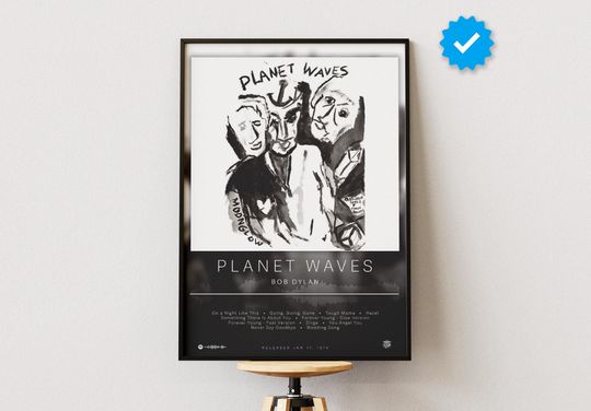 Bob Dylan Poster | Planet Waves Poster | Album Poster Prints | Wall Decor Posters | Album Cover | Rock Music Poster