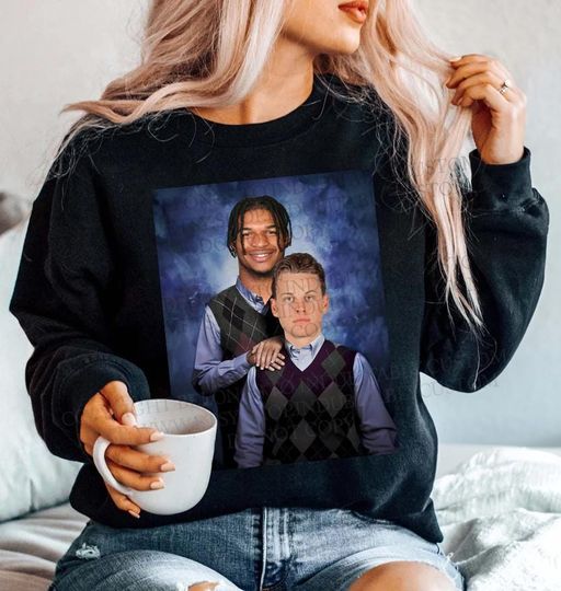 Joe Burrow Ja'Marr Chase Step Brothers Sweatshirt Cincinnati Bengals Vintage Shirt Bengals Merch Graphic Joe Burrow Sweatshirt Bengals