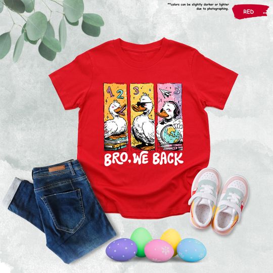 Discover Bruh We Back Kids T-Shirt, Silly Goose Back to School Gift, Goose Lover Humor Tee for Kindergarten, Preschool, Pre-K