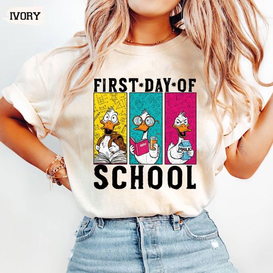 Discover Comfort Colors Back to School Shirt, Funny Goose Design, Retro Teacher Shirt, First Day of School Tee for Boys and Girls