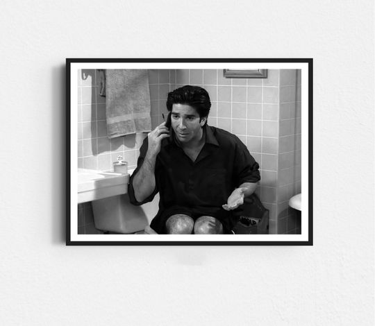 Friends TV Show Poster, Friends Funny Bathroom, Funny Bathroom Wall Art, Black and White, Toilet Print, Restroom Decor
